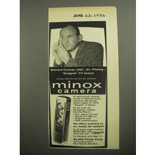 1956 Minox Camera Ad - Edward Colman, ASC., Dir. Photog., Dragnet TV Shows