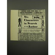 1955 Six Characters in Search of an Author Play Ad - Opens Sun. Eve. Dec. 11