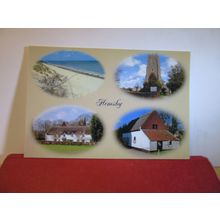 multiview, HEMSBY, NORFOLK. unused postcard by Owen & Liz Church, Post Office =