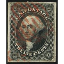 17, Used 12¢ VF With a Red Grid Cancel SCV $290.00 * Stuart Katz
