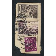 Finland Lake Saimaa Wood cutter Good cancel on paper 1930 Canc SG#276ab