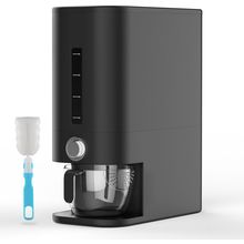 STUZ Black Rice Dispenser 25 Pounds - Plastic Rice Container with Sealable Lid,