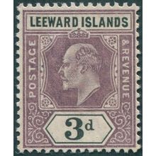 Leeward Islands 1902 3d. dull purple & black SG24 unused