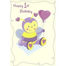 Happy 1st Birthday - Birthday Greeting Card - 2629B