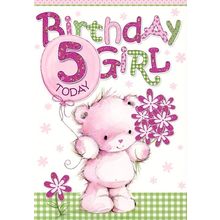 Birthday Girl 5 Today - Birthday Greeting Card - 01021