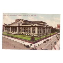 LIBRARY BUILDING, 5th Ave, 42nd St, NEW YORK, USA unused postcard c.1910?