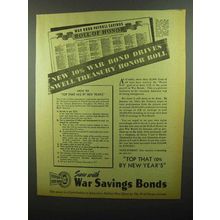 1942 War Savings Bonds Ad - Swell Treasury Honor Roll