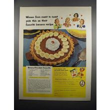 1951 Chiquita Bananas Ad - Banana Chocolate Cream Pie