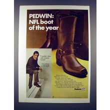 1971 Pedwin Boot Ad w/ John Brodie - NFL Boot of Year