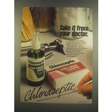 1985 Chloraseptic Sore Throat Spray & Lozenges Ad