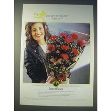 1989 Interflora Florist Ad - Heart to heart Feb. 14th