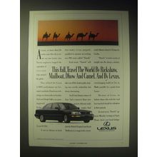 1989 Lexus LS400 Car Ad - This fall, travel the world by Rickshaw, mailboat