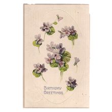 BIRTHDAY GREETINGS .. used antique postcard 1907 postmark =
