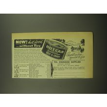 1952 Chinook Supplier Hotcan Beef & Gravy Ad - Now! Hot food without fire