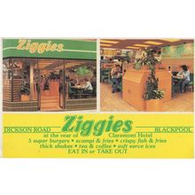 Ziggies Fish & Chip Shop Dickson Road Blackpool 1970s Postcard