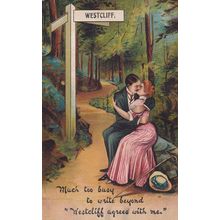Westcliff On Sea Essex Signpost Old Postcard