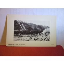 BEACH AND LIFTS, FOLKESTONE,KENT. unused antique postcard =