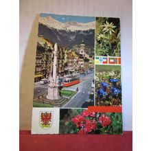multiview, INNSBRUCK, TIROL, AUSTRIA used postcard dated 1969 =
