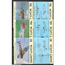 1985 6 different values - MNH (**) - pairs - AIRPLANE