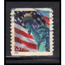 Used 3980 39c Lady Liberty and U.S. Flag Fine W4875