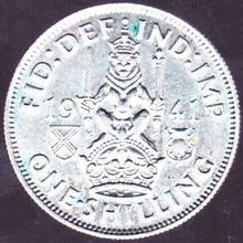 1941 Great Britain 1 Shilling Silver Coin Scotish