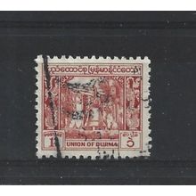 Burma.SG103 1a Bell,Mingun Pagoda (Red).Fine Used.Jul25n
