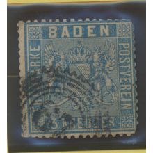 Baden Stamp Scott #12, Used, Numeric "67" Cancel