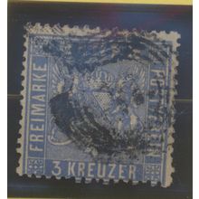 Baden Stamp Scott #12, Used, Smudged Cancel