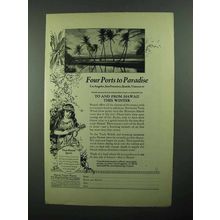1922 Hawaii Tourist Bureau Ad - Four Ports to Paradise