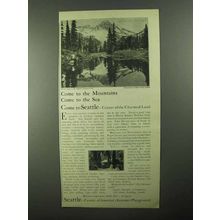 1922 Seattle Washington Ad - Come to the Mountains