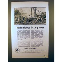 1923 AT&T Telephone Ad - Multiplying Man-Power!