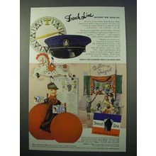 1953 French Line Cruise Ad - Accent on Service