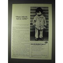 1973 Christian Children's Fund Ad - Find My Mother!