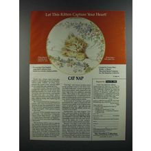 1986 The Hamilton Collection Ad - Cat Nap Kitten Classics Plate