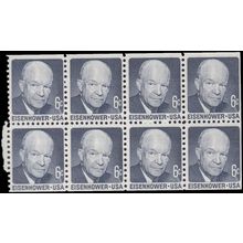 1393a 6c Dwight Eisenhower Fine MNH DG Pane/8 V4747