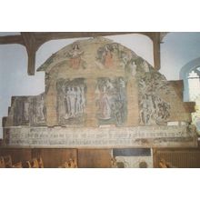 Wenhaston Doom 1400s Painting Suffolk Church Postcard