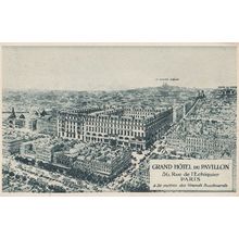 Grand Hotel Du Pavillon Paris Aerial Old Advertising Postcard