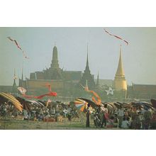 Sanam Luang Thailand Flying A Kite Competition Postcard