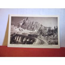 MOUNTAIN RAILWAY, CHAMONIX, FRANCE unused vintage postcard grotto =