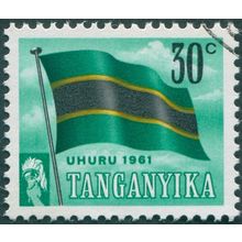 Tanganyika 1961 30c black, emerald & yellow SG112 CTO