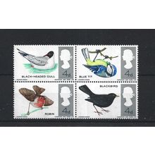 GB.British Birds Block of 4.Phosphor Issue.Mounted Mint.Jul25