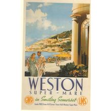RAIL ADVERTISING GWR WESTON SUPER MARE CARD NO BRP 26