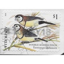 AUS 2018 $1.00 (S/A) 'BIRDS -FINCHES -DOUBLE' ON PAPER FINE USED (EBID25-898)