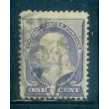 Used 212 1c Benjamin Franklin Barely Clears M01398