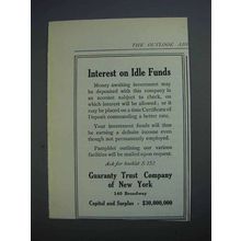 1914 Guaranty Trust Company of New York Ad - Idle Funds