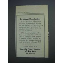 1914 Guaranty Trust Company of New York Ad - Investment