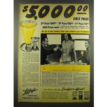 1940 Libby's Hawaiian Pineapple Juice Ad - $5,000 Prize