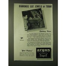 1945 Argus Optical Products Ad - Diamonds cut jewels of today