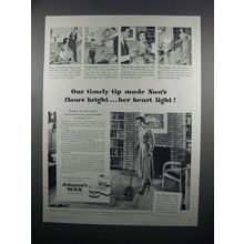 1950 Johnson's Wax Ad - One Timely Tip