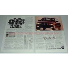 1992 2pg BMW 325i Car Ad - Driving as a Privilege!